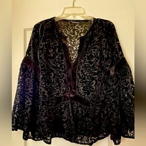 Sexy Black Burnout top XS